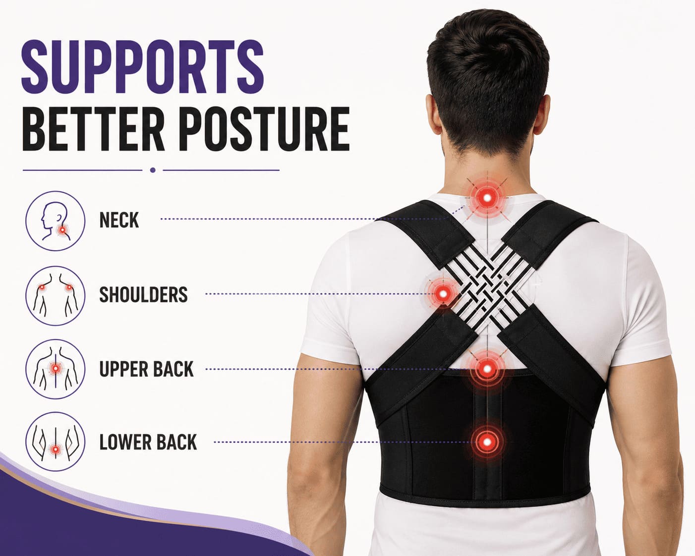 Back Brace Posture Corrector for Men and Women,Adjustable Back Posture Belt Invisible