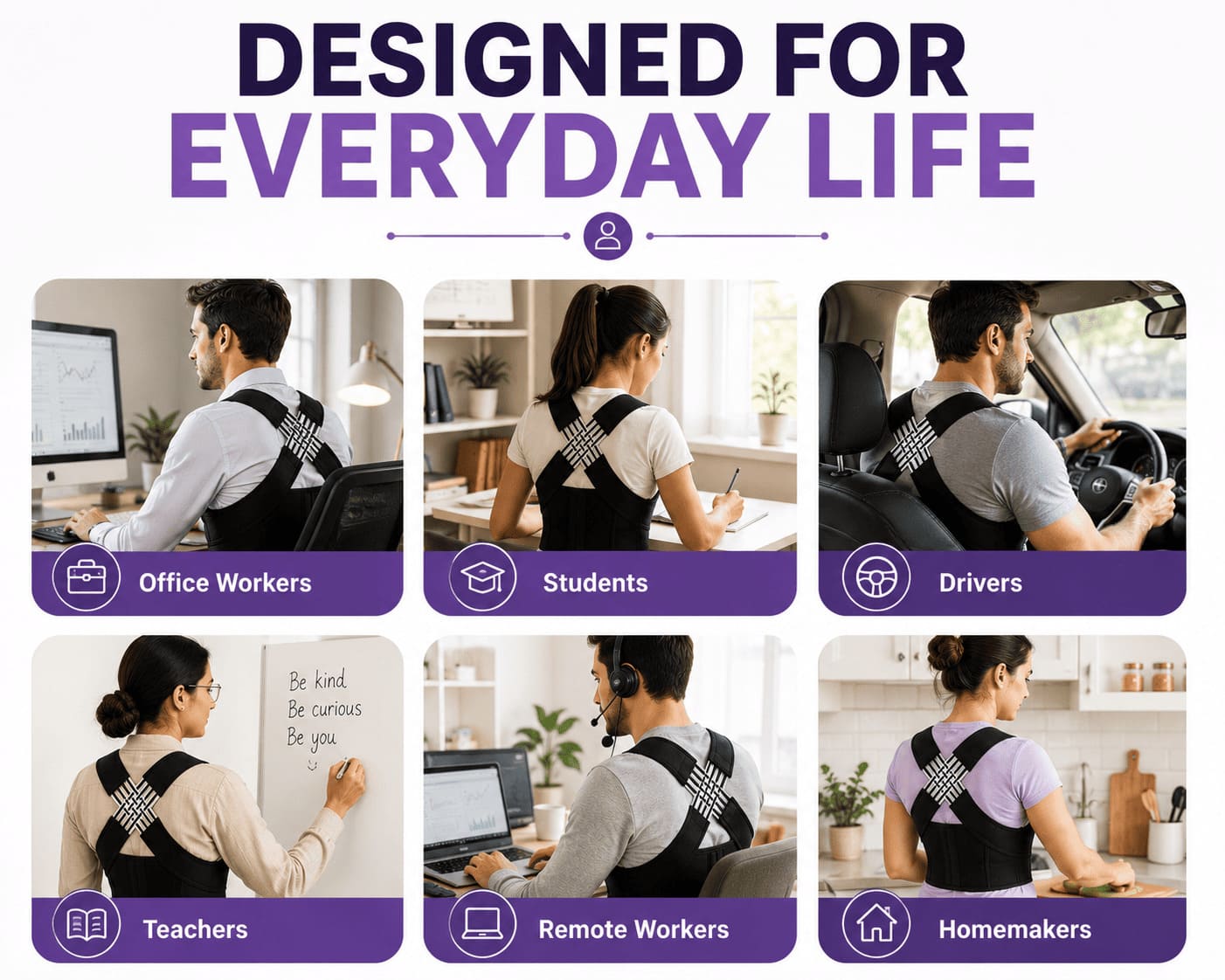 Back Brace Posture Corrector for Men and Women,Adjustable Back Posture Belt Invisible